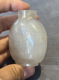 Six Chinese rock crystal and agate snuff bottles, 19/20th C.