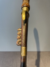 A silver plated dagger and four swords, China, Burma and Indonesia, 18/19th C.