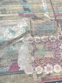 Chinese school: 'Flowers', ink and colour on paper, Cixi seal mark, 19th C.