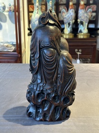 A large Chinese carved bamboo group of 'Hehe Erxian', 17th C.