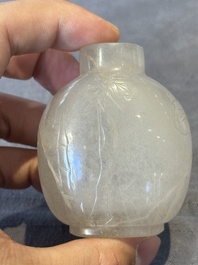 Six Chinese rock crystal and agate snuff bottles, 19/20th C.