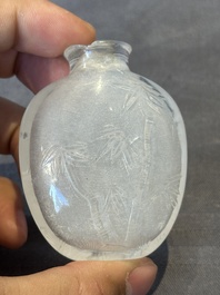 Six Chinese rock crystal and agate snuff bottles, 19/20th C.