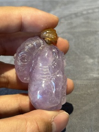 Five Chinese amethyst animal-form snuff bottles, 19/20th C.
