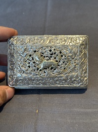 A fine Mongolian parcel-gilt silver 'qilin' box, 18/19th C.