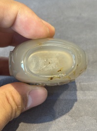 Six Chinese rock crystal and agate snuff bottles, 19/20th C.