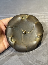A Chinese bronze censer and stand, Xuande mark, 17th C.