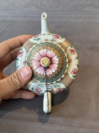 Two Chinese famille rose teapots and a tea caddy, Yongzheng/Qianlong