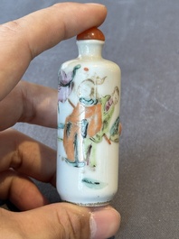Two Chinese famille rose snuff bottles and a 'Wu Shuang Pu' snuff bottle, Tongzhi mark and of the period