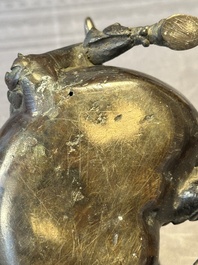 A fine Chinese bronze 'qilin' censer and cover, Ming