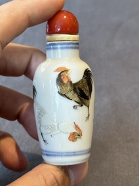Two Chinese famille rose snuff bottles and a 'Wu Shuang Pu' snuff bottle, Tongzhi mark and of the period