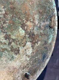 A Chinese archaic bronze tripod food vessel, 'ding 鼎', Eastern Han