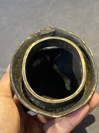 A fine Chinese bronze luduan-form censer and cover, Ming