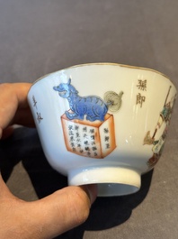 Two Chinese famille rose 'Wu Shuang Pu' bowls, Daoguang and Tongzhi mark and of the period