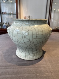 A Chinese ge-type vase with lion handles 18th C.