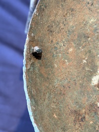A Chinese archaic bronze tripod food vessel, 'ding 鼎', Eastern Han