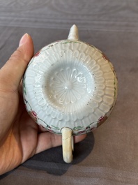 Two Chinese famille rose teapots and a tea caddy, Yongzheng/Qianlong