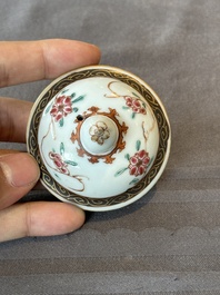 Two Chinese famille rose teapots and a tea caddy, Yongzheng/Qianlong