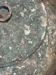 A Chinese archaic bronze tripod food vessel, 'ding 鼎', Eastern Han