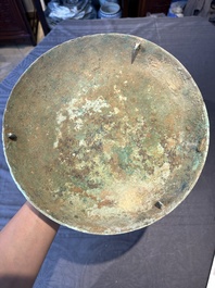 A Chinese archaic bronze tripod food vessel, 'ding 鼎', Eastern Han