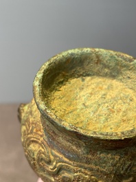 A varied collection of five Chinese bronze objects, 4th C. B.C./15th C.