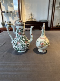 A Chinese wucai covered ewer and a rosewater sprinkler for the Islamic market, Kangxi