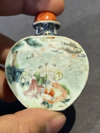 A Chinese famille rose 'Sanxing' snuff bottle, Qianlong mark and of the period