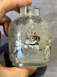 Eight Chinese inside-painted glass snuff bottles, signed Tang Zichuan 湯子川 and Ye Zhongzhi 葉仲芝, 20th C.