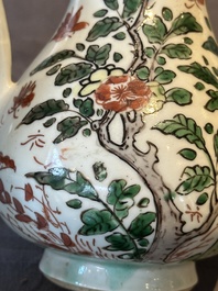 A Chinese wucai covered ewer and a rosewater sprinkler for the Islamic market, Kangxi