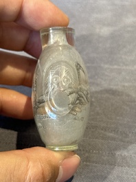 Eight Chinese inside-painted glass snuff bottles, signed Tang Zichuan 湯子川 and Ye Zhongzhi 葉仲芝, 20th C.