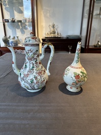 A Chinese wucai covered ewer and a rosewater sprinkler for the Islamic market, Kangxi