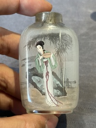 Eight Chinese inside-painted glass snuff bottles, signed Tang Zichuan 湯子川 and Ye Zhongzhi 葉仲芝, 20th C.