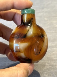 Five Chinese glass snuff bottles, 19/20th C.