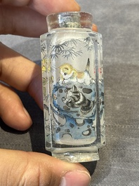 Eight Chinese inside-painted glass snuff bottles, signed Tang Zichuan 湯子川 and Ye Zhongzhi 葉仲芝, 20th C.