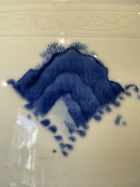 A Chinese blue and white 'mythical animals' vase, Transitional period