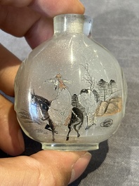 Eight Chinese inside-painted glass snuff bottles, signed Tang Zichuan 湯子川 and Ye Zhongzhi 葉仲芝, 20th C.