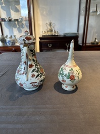 A Chinese wucai covered ewer and a rosewater sprinkler for the Islamic market, Kangxi