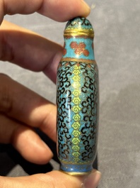 Six Chinese cloisonn&eacute; snuff bottles, Qianlong mark, 19/20th C.