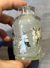 Eight Chinese inside-painted glass snuff bottles, signed Tang Zichuan 湯子川 and Ye Zhongzhi 葉仲芝, 20th C.