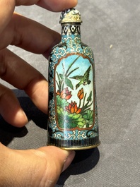 Six Chinese cloisonn&eacute; snuff bottles, Qianlong mark, 19/20th C.