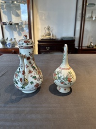 A Chinese wucai covered ewer and a rosewater sprinkler for the Islamic market, Kangxi