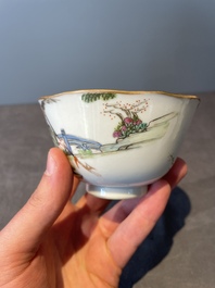 A Chinese famille rose 'nine peaches' bowl and a 'Wu Shuang Pu' covered bowl, Qianglong and Tongzhi mark, 19th C.