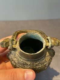 A varied collection of five Chinese bronze objects, 4th C. B.C./15th C.