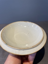 A Chinese Canton famille rose bowl and cover with figures in a landscape, Qianlong