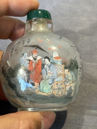 Eight Chinese inside-painted glass snuff bottles, signed Tang Zichuan 湯子川 and Ye Zhongzhi 葉仲芝, 20th C.