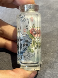Eight Chinese inside-painted glass snuff bottles, signed Tang Zichuan 湯子川 and Ye Zhongzhi 葉仲芝, 20th C.
