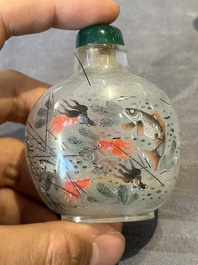 Eight Chinese inside-painted glass snuff bottles, signed Tang Zichuan 湯子川 and Ye Zhongzhi 葉仲芝, 20th C.