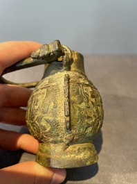 A varied collection of five Chinese bronze objects, 4th C. B.C./15th C.