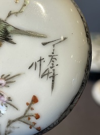 Three Chinese famille rose seal paste boxes, Qianlong and Yang He Tang 養和堂 mark, 20th C.