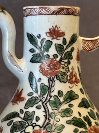 A Chinese wucai covered ewer and a rosewater sprinkler for the Islamic market, Kangxi