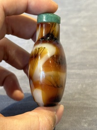 Five Chinese glass snuff bottles, 19/20th C.